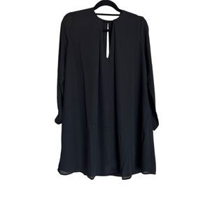 Revolve Krisa Swing Dress Womens Size Small Black Mini Long Sleeve Lined Keyhole